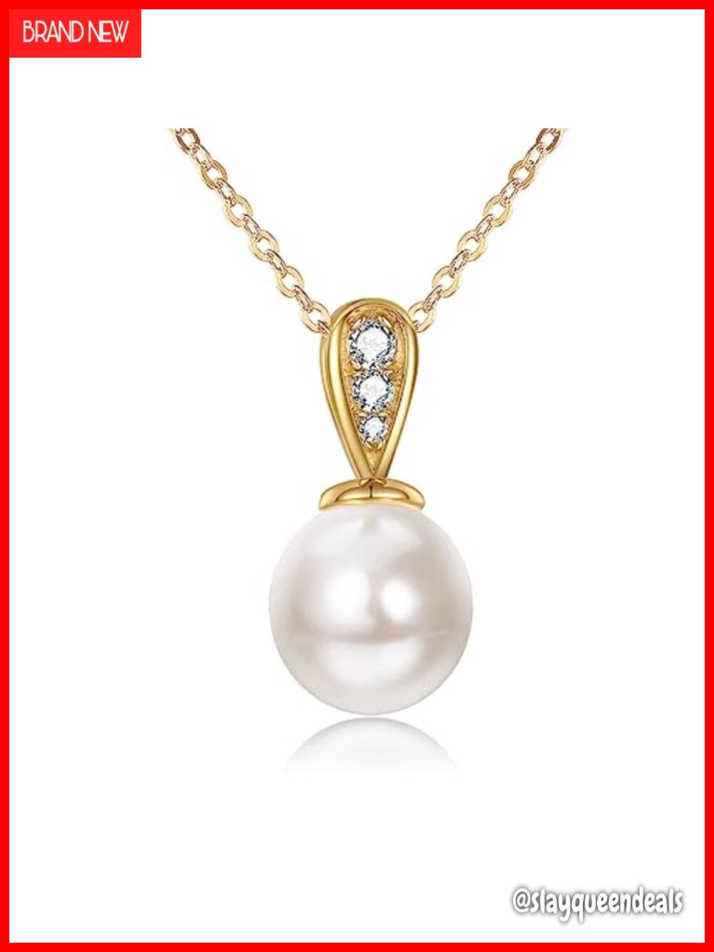 14k Gold Freshwater Pearl Pendant Necklace Adjustable 16-18"